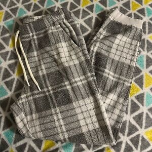 Plaid fleece jogger pajama pants